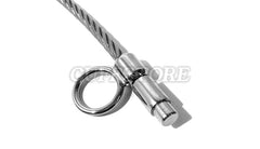 Cable Wire Bondage Collar with Non-Removable Single Ring Multiple Sizes