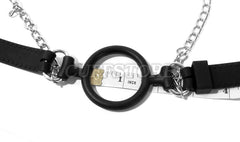 Soft Silicone Open Mouth Gag with Chained Nipple Clamps