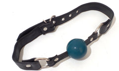 Adjustable Bondage Silicone Mouth Ball Gag Harness (Colors: Red, Black Pink Teal)