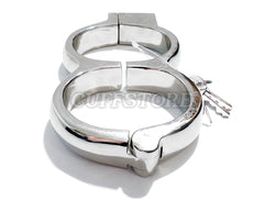 Stainless Steel Leg Irons Snap Shut High Security Irish 8 BDSM - Multiple Sizes