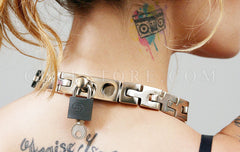 Two Position Locking Watch Band Collar with Padlock and Key KB-907