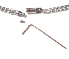 Locking Bondage Chain Necklace with Key Multiple Sizes