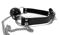 Lockable Breathable Mouth Ball Gag with Nipple Clamps