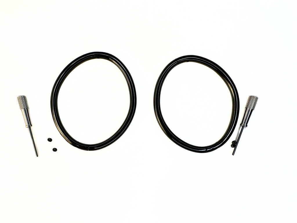 NEW Gloss Black 6mm Stainless Steel Locking Ankle/Wrist Cuffs