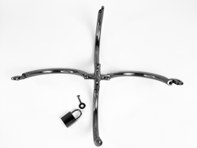 Crossed Rings | Locking Stainless Steel Cuff