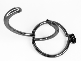 Crossed Rings | Locking Stainless Steel Cuff