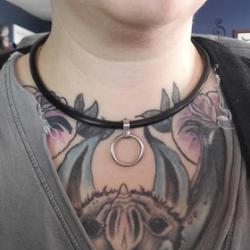 Matte Black Curved Locking Collar with Removable Ring