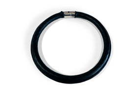 Rigid Black Leather Locking Choker