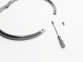 Open stainless steel collar with Allen key and screw