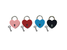 Mini Matte Heart Padlock with Key