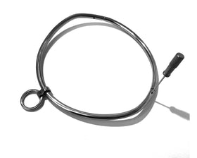Polished Curved Stainless Collar with Removable Ring