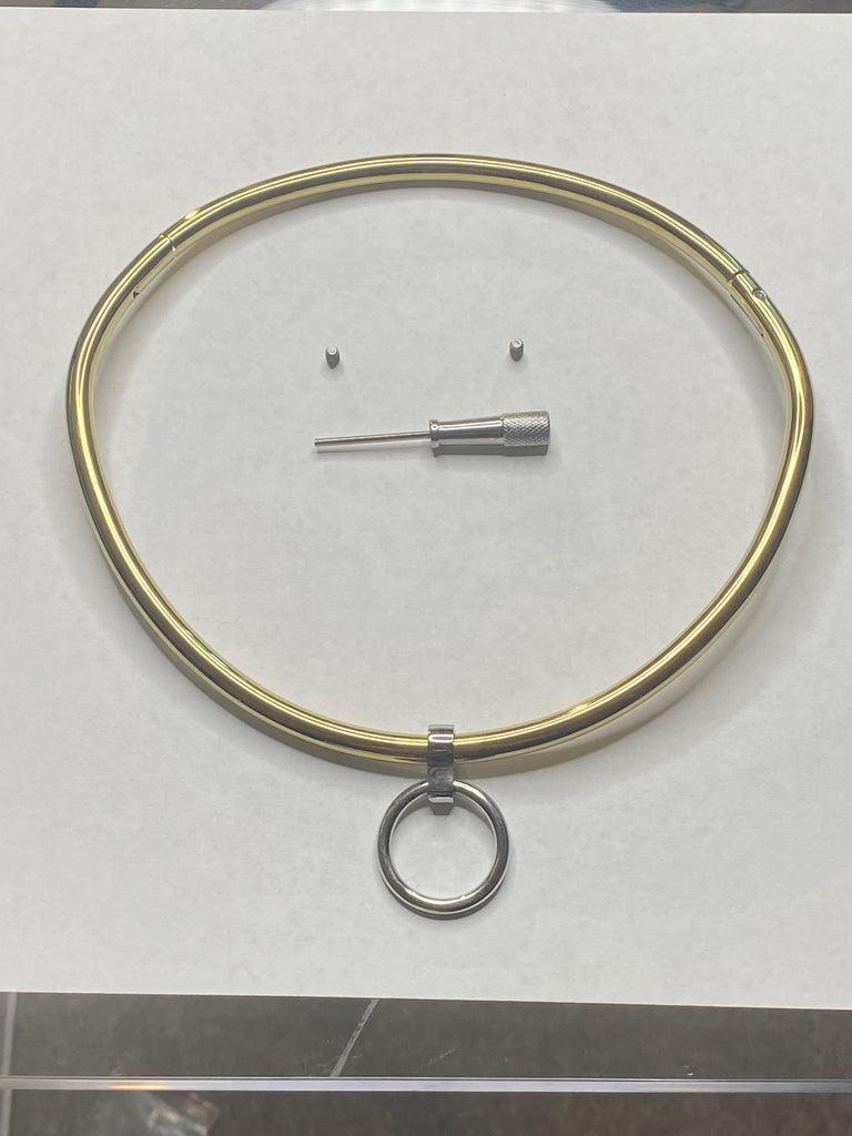 Gold Curved Eternity Collar with O-Ring - Stainless Steel (6mm)