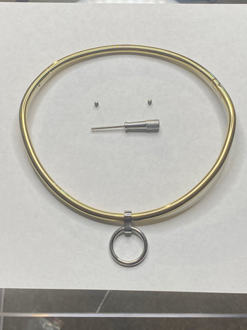 Gold Curved Eternity Collar with O-Ring - Stainless Steel (6mm)