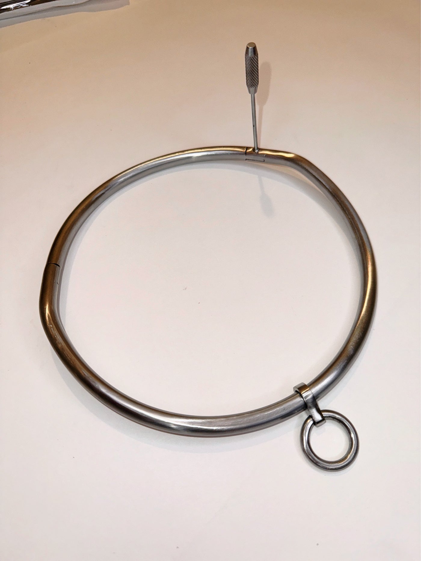 Minor-Scuff Satin Locking Collar with Ring | 19 Inch