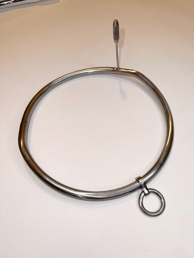 Minor-Scuff Satin Locking Collar with Ring | 19 Inch
