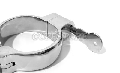 Stainless Steel Chain-Link Hamburg-8 Snap Shut Handcuffs with Two Keys 128-B-SS