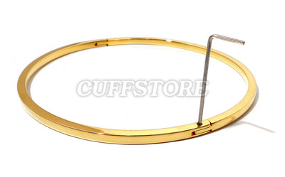 Cuboid Style Gold Stainless Steel Lightweight Slave Collar Restraint 1999-GP
