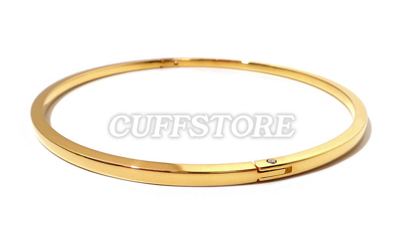 Cuboid Style Gold Stainless Steel Lightweight Slave Collar Restraint 1999-GP