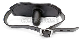 Black Leather Locking Gag Mask