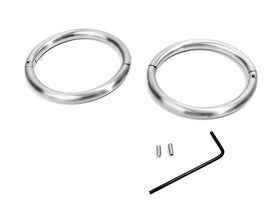Brushed Stainless Elliptical Wrist Cuffs