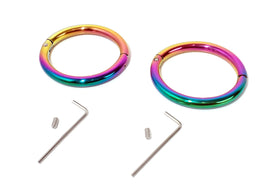 Rainbow 8mm Locking Elliptical Wrist Cuffs