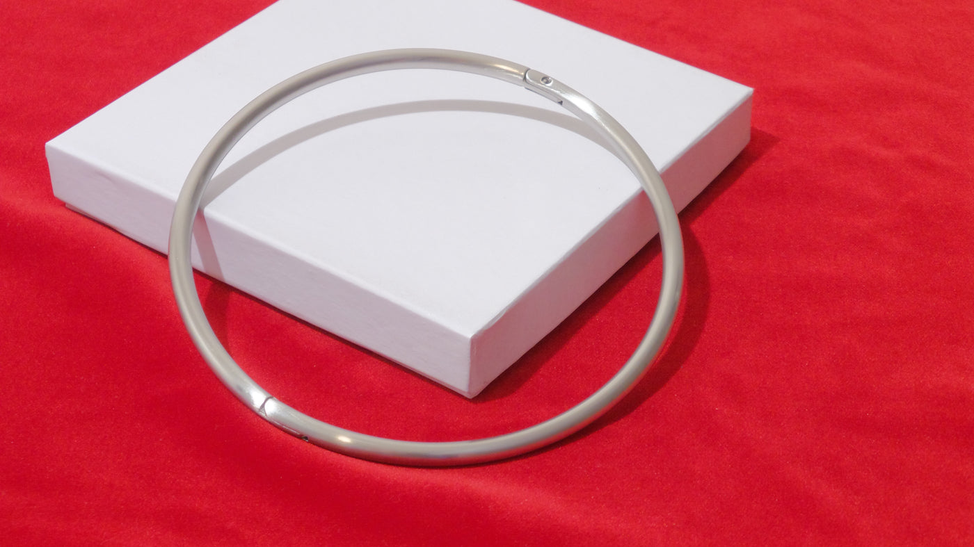 Satin Stainless Steel Petite Locking Eternity Collar