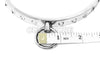 Stainless Steel Single Ring White Crystal Bondage Collar 2033-WC