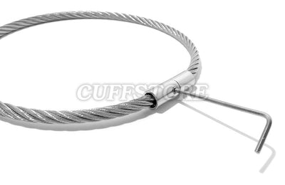 Stainless Steel Twist Rope Wire Locking Bondage Collar 2041-SS