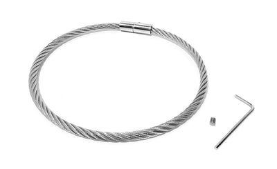 Stainless Steel Twist Rope Wire Locking Bondage Collar 2041-SS
