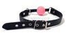 Adjustable Bondage Silicone Mouth Ball Gag Harness (Colors: Red, Black Pink Teal)