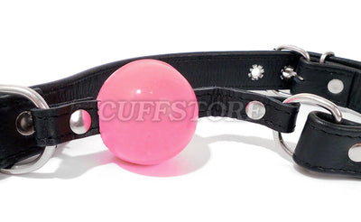 Adjustable Bondage Silicone Mouth Ball Gag Harness (Colors: Red, Black Pink Teal)