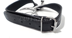 Back view of the adjustable leather buckle strap