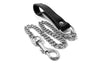 Hook Chain Leash with Leather Handle for Bondage Collars Restraints