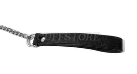 Stainless Steel Chain Leash with Leather Handle