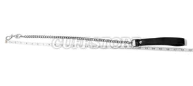 Stainless Steel Chain Leash with Leather Handle
