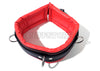 Red & Black Lockable Bondage Collar with Leash