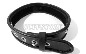 Studded Leather Bondage Collar with O-Ring