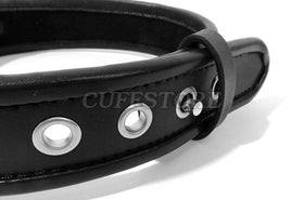 Studded Leather Bondage Collar with O-Ring
