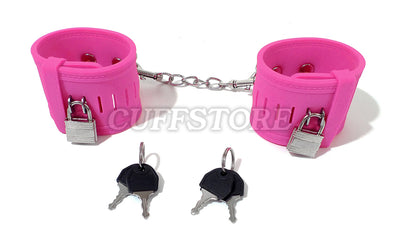 Soft Silicone Handcuffs - Available Colors: Black, Pink & Red