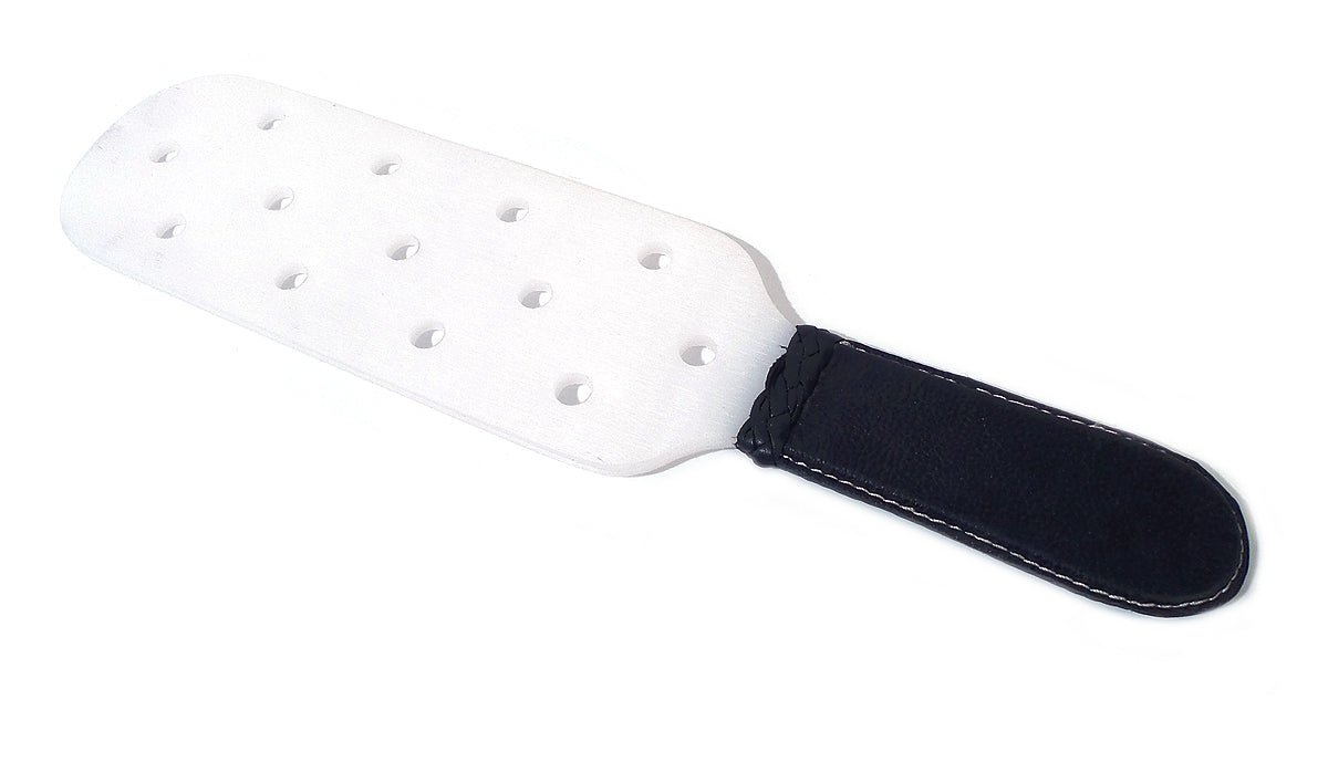 White Plastic Spanking Paddle with Holes