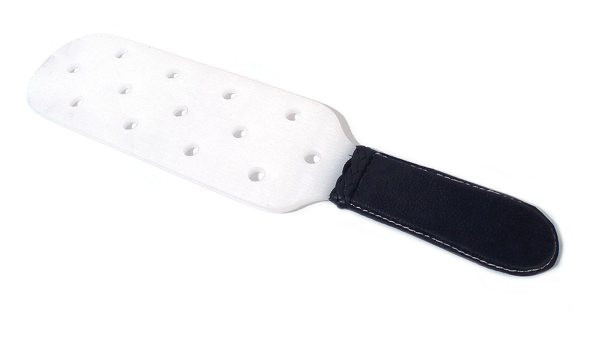 Unbreakable White Teflon Plastic Spanking Paddle with Holes