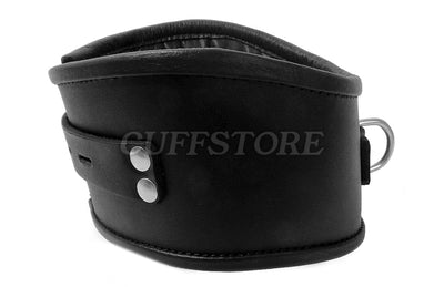 Padded Leather Posture Collar with Padlock 2 Heights