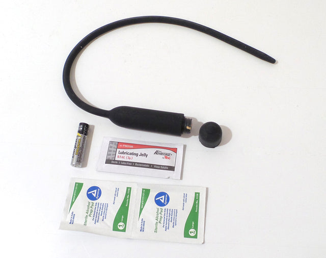 Variable Speed Silicone Urethral Sounds with Battery & Lubricant XL