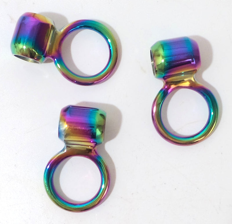 Wide Rainbow Removable Ring for Collars Cuffs and Legirons