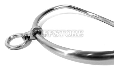 Curved Stainless Steel Bondage Collar with Single Ring Multiple Sizes Satin or Polished Finish