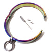 Flat Rainbow Slave Collar with Removable Ring