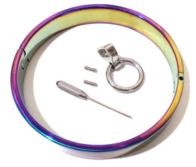 Flat Rainbow Locking Collar with Removable Ring