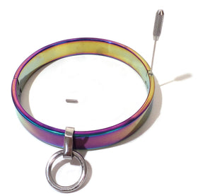 Flat Rainbow Locking Collar with Removable Ring