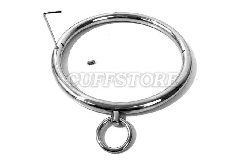 Locking Single Ring Bondage Slave Collar with Allen Drive Key 903-C