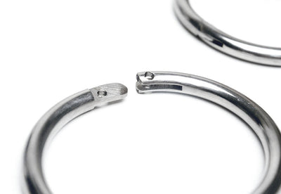 Stainless Steel Oval Handcuffs with Allen Drive Key KB-897 Multiple Sizes